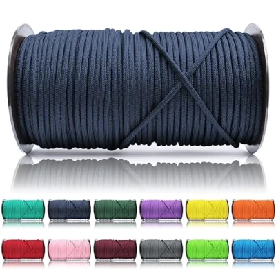 Abbildung von Ganzoo Paracord 550 Seil Navy Blau 4mm Schnur Typ 3, Nylon &amp; Polyester, ideal für Basteln von Hundeleine Halsband Armband/Camping Survival und Outdoor 100 Meter Allzweckseil 7 Innenstränge