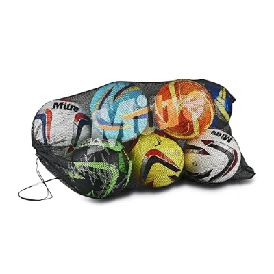 Abbildung von Mitre Netz Fußballsack, belüftet, für 10 Bälle, Schwarz, Einheitsgröße