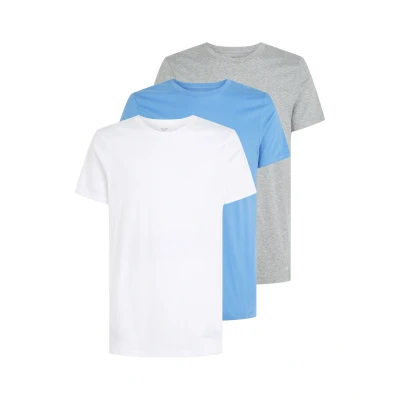 Abbildung von Calvin Klein Underwear 3 PACK T Shirts 100% Cotton TEES Nachtwäsche Shirt, Herren, Größe: Medium, White/grey heather/glacier