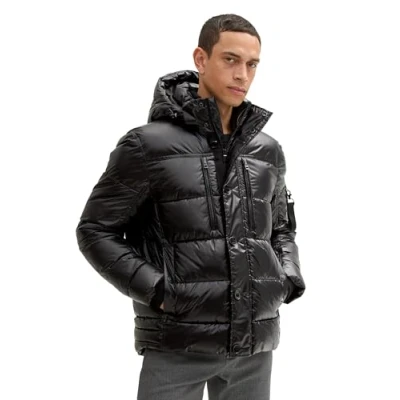 Abbildung von TOM Tailor Puffer Winterjacke, Herren, Größe: Large, Shiny black