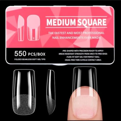 Abbildung von Nageltips Quadrat, 550 Stück Tips für Gelnägel, 11 Größen Full Cover Gel Nail Tips, Vorpolierte Künstliche Nägel Nagelverlängerung Nageltechniker, Einsteiger und Art Studios