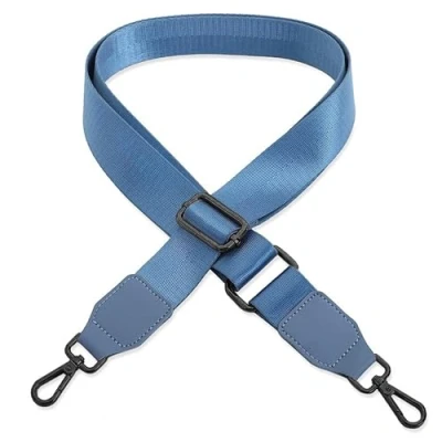Abbildung von Schultergurt für Handtasche Laptoptasche Hellblau [Metallfarbe: Schwarz] Länge verstellbar 89 142 cm Breite 3,8 Ersatz Gurt Band Schulterriemen Strap Umhängegurt