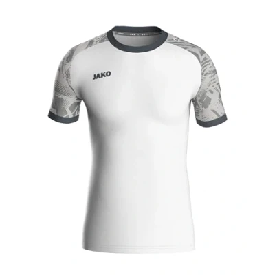 Abbildung von JAKO ICONIC Trikot Kinder Weiß, Soft Grey, Anthra Light, Gr. 164 Nachhaltiges Sport Shirt kurzarm aus 100% recyceltem Polyester, Feuchtigkeitstransportierend