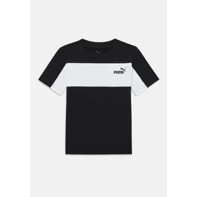 Abbildung von Puma Block Small LOGO TEE Unisex Sport Tshirt für Kinder, Größe: 152, Black
