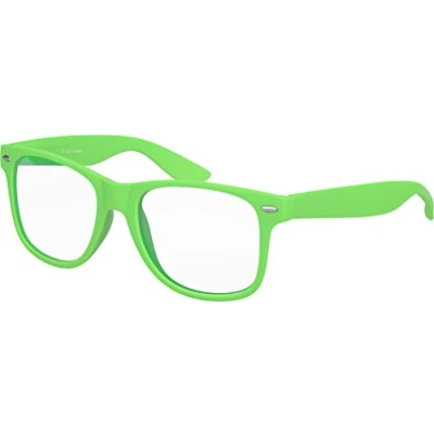 Abbildung von Balinco Nerd Sonnenbrille mit Klarglas matte Rubber Retro Vintage Unisex Brille Federscharnier (Grün)