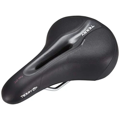 Abbildung von Terry Fisio GTC Gel Touring Woman Sattel mit Light FeC Stahl Gestell und ClimaVent Obermaterial in der Farbe Schwarz, Sitzbreite: 9cm 12cm, 423 001 53