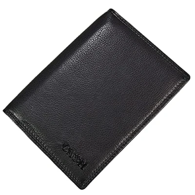 Abbildung von GoBago Herren Leder Brieftasche große Geldbörse Reisepass Geldbeutel Kartenfächer, Schwarz