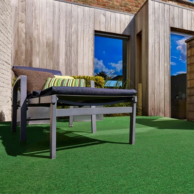 Abbildung von andiamo Kunstrasenteppich Field mit Noppen Kunstrasen Outdoor zur Verwendung als Balkon Bodenbelag oder Teppich witterungsbeständig und zuschneidbar 200 x 350 cm Grün