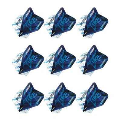 Abbildung von RED DRAGON Yin Yang Doppelseitige Luke Humphries World Champion Blue &amp; White Standard Dart Flights, 3 Sets pro Packung (9 Flights insgesamt)