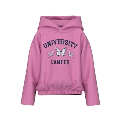 Abbildung von Name it Nkfolanja Loose Kapuzenpullover für Kinder, Größe: 122/128, Fuchsia pink