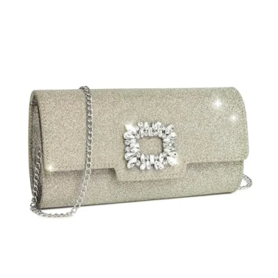 Abbildung von Miss Lulu Clutch Damen Glitzer Abendtasche Elegante Envelope Kettentasche Tasche Crossbody Bag für Hochzeit, Party, Cocktail, Abschlussball