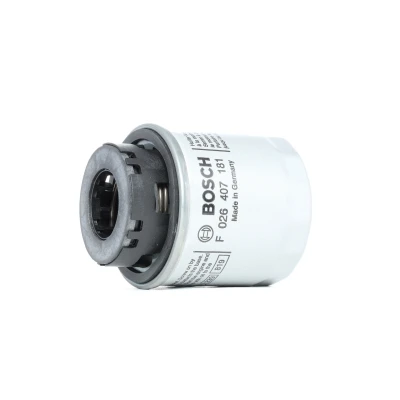 Abbildung von BOSCH F 026 407 181 Ölfilter 3/4&quot; 16 UNF 2B mit zwei Rücklaufsperrventilen Anschraubfilter VOLKSWAGEN: GOLF Plus / Crossgolf, 5, 6
