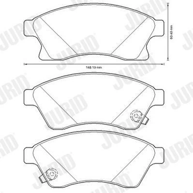 Abbildung von Jurid 573332JC Bremsbelagsatz White Low Dust Keramik mit akustischer Verschleißwarnung OPEL: Astra J Sports Tourer, Hatchback