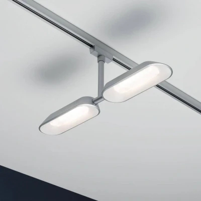 Abbildung von Paulmann Schienensystem Leuchten »URail Schienenspot Dipper 2x650lm 2x8W 2700K 230V Chrom matt, Weiß«, (1 tlg.), dimmbar, Einzelspot