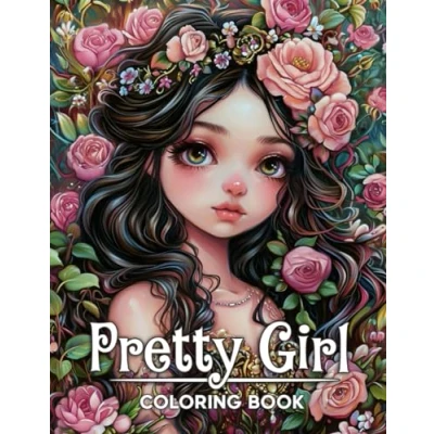 Abbildung von Pretty Girl Coloring Book: Immerse Yourself in 50 Grayscale Portrait Illustrations, Showcasing the Allure of Girls