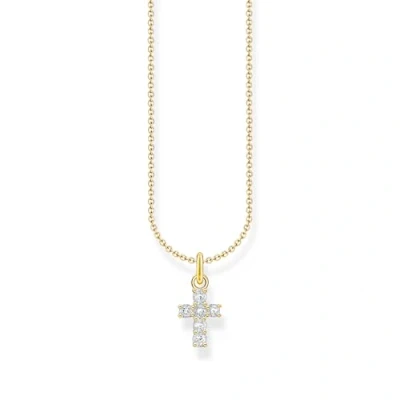 Abbildung von Thomas Sabo Kette mit rosafarbenem Kreuz Anhänger 925 Sterlingsilber KE2226 051 9