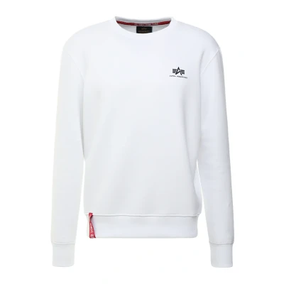 Abbildung von Alpha Industries Basic Small LOGO Sweatshirt, Herren, Größe: Small, White