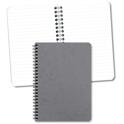 Abbildung von Clairefontaine 785365C Agebag Spiralbuch (DIN A5, 14,8 x 21 cm, 50 Blatt, liniert, Doppelspiralbindung, praktisch für unterwegs, robust und belastbar) 1 Stück grau