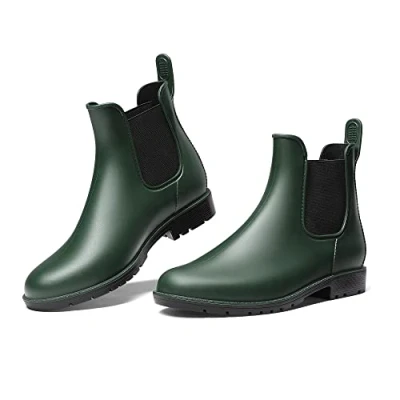 Abbildung von DREAM PAIRS Stiefel Damen Gummistiefel Halbhoch Chelsea Boots,Size 42,Olivgrün,SDRB2201W E