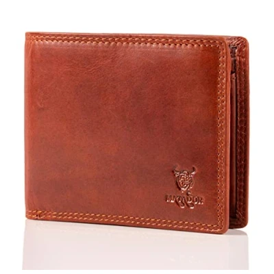 Abbildung von MATADOR Leder Geldbörse Herren Groß Viele Fächer Portemonnaie mit TüV Geprüftem RFID Schutz Herrenportemonaie Brieftasche Großer Geldbeutel in Vintage Braun