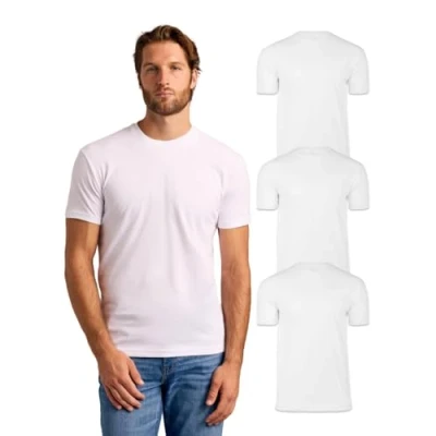 Abbildung von True Classic Herren T Shirt mit Rundhalsausschnitt und kurzen Ärmeln, 3er Pack Weiß, L