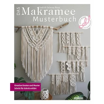 Abbildung von Das Makramee Musterbuch. Kreative Knoten und Muster Schritt für erklärt. Frische Mustersammlung Makrameeknoten mit Anleitungen von der Blumenampel bis zum Windlicht.