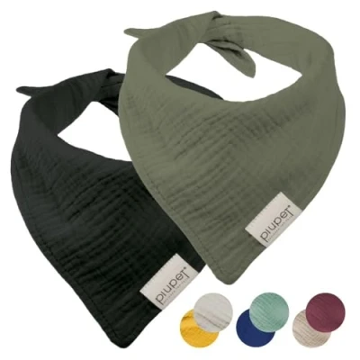Abbildung von PiuPet® Hundehalstuch (L) I 76cm x 53cm 2er Set Hundehalstücher große Hunde Halstuch Hund stylisches Bandana &amp; kleine Schwarz/Grün