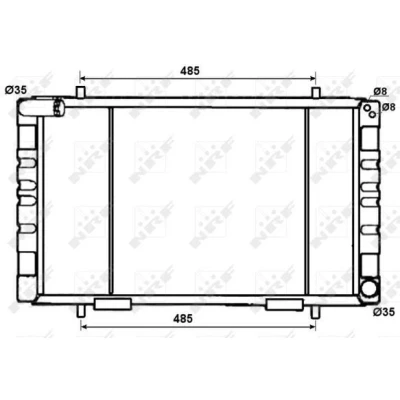 Abbildung von NRF 53070 Kühler, Motorkühlung Aluminium 660 424 50 Kühlrippen gelötet