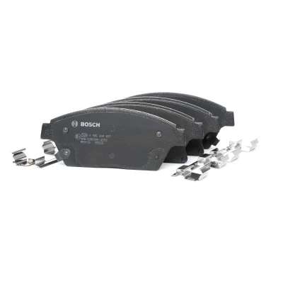 Abbildung von BOSCH 0 986 494 657 Bremsbelagsatz Low Metallic mit akustischer Verschleißwarnung Anti Quietsch Blech, Montageanleitung