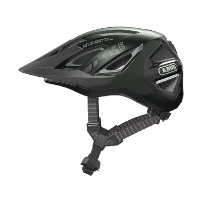 Abbildung von ABUS Stadthelm Urban I 3.0 ACE sportlicher Fahrradhelm mit LED Rücklicht, verlängertem Schirm und Magnetverschluss für Damen Herren Grün, Größe S