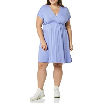Abbildung von Amazon Essentials Damen Surplice Kleid (Erhältlich in Übergröße), Sanftviolett, M