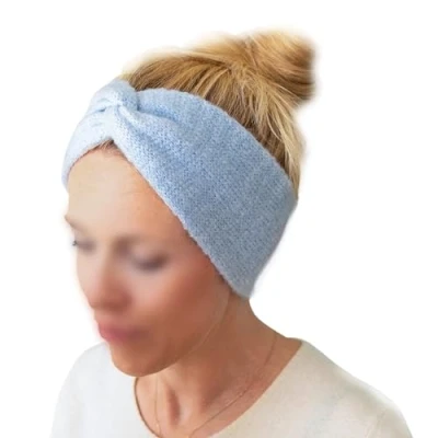 Abbildung von Papierdrachen Elegantes Strick Haarband für Damen blau, elastisch, Größe 24x10cm flachliegend, Stilvolles und Komfortables Accessoire jeden Anlass