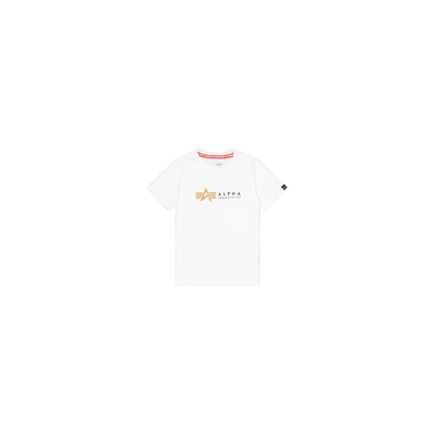 Abbildung von Alpha Industries Label KIDS Teens Unisex Tshirt print für Kinder, Größe: 140, White