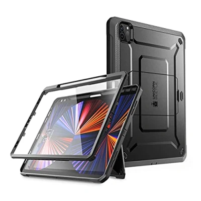 Abbildung von SUPCASE Hülle für iPad Pro 12.9 Zoll 2022 / 2021 2020 (6th/5th/4th) Bumper Case 360 Grad Schutzhülle Support Apple Pencil Laden [Unicorn Beetle PRO] mit Displayschutz und Ständer (Schwarz)