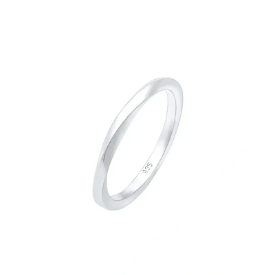Abbildung von Elli Basic Twisted Ring silvercoloured, Damen, Größe: 54, Silver coloured