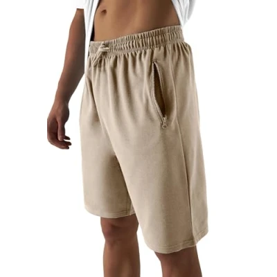 Abbildung von Smith &amp; Solo Sporthose Herren Kurz Kurze Hosen Herren, Laufshorts Männer Sommer Baumwolle Jogginghose Fitnesshose Sport Sportshorts Bermuda Shorts Hose Trainingshose Tennis (L, Beige)