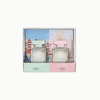 Abbildung von ipuro sweet Paris &amp; floral Amsterdam Raumduft Set mit floralen Noten Raumerfrischer der Europakollektion für ein einzigartiges Duft Erlebnis Lufterfrischer Wohnung Duftstäbchen 2x50ml