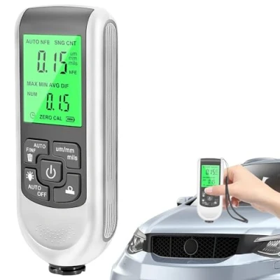 Abbildung von Lackmessgerät Auto: Lackdickenmessgerät für Auto Schichtdickenmessgerät mit Hintergrundbeleuchtung Digitale LCD Anzeige, Lackschichtdickenmessgerät KFZ Autolacktester Messbereich 0 bis 2000um