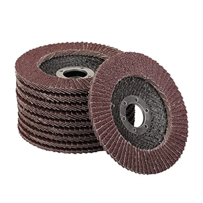 Abbildung von Goodway Fächerscheiben Set 10 Stück Ø 115 mm x 22,23 Korn 80 Braun Hochwertige Schleifmopteller für Edelstahl, Metall und Holz