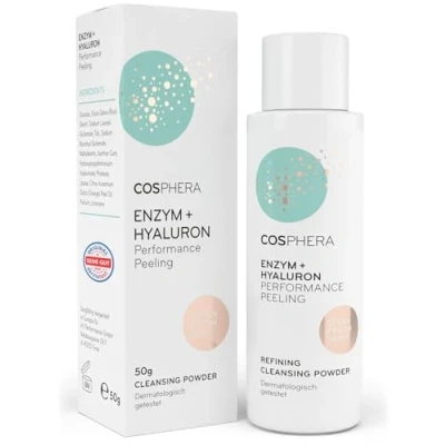 Abbildung von Enzym Peeling Gesicht mit Hyaluron (100% Veganes Powder) Sanfte, porentiefe Gesichtsreinigung für glatte Haut, zum Poren verkleinern und gegen Akne &amp; Pickel Enzympeeling alle Hauttypen