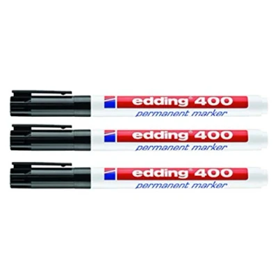 Abbildung von edding Permanentmarker schwarz 400 01 (1 mm, 5er Pack)