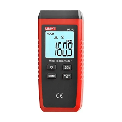 Abbildung von Berührungsloser Drehzahlmesser, UT373 LCD Digital Laser Umdrehungsmesser Tachometer