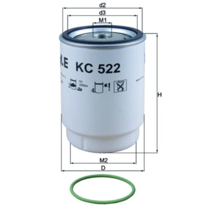 Abbildung von MAHLE ORIGINAL KC 522D Kraftstofffilter Anschraubfilter