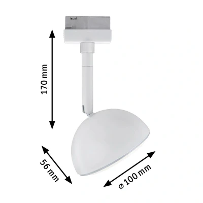 Abbildung von Paulmann Schienensystem Leuchten »URail Schienenspot Hemi Einzelspot 425lm 5W 3000K 230V Weiß«, (1 tlg.)