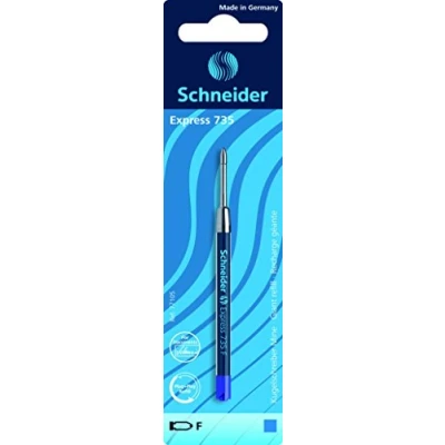 Abbildung von Schneider 77105 Express 735 Kugelschreibermine (dokumentenecht, Strichstärke F, Blau) 1er Blister ,