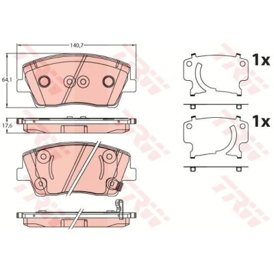 Abbildung von TRW GDB2253 Bremsbelagsatz mit akustischer Verschleißwarnung Zubehör KIA: Stinger Hatchback