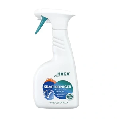 Abbildung von HAKA Kraftreiniger Spray, 500ml, Badreiniger, starke Kalk und Schmutzlösekraft, für Bad Dusche, umweltfreundlich, Orangenduft, vegan