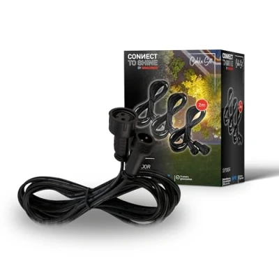 Abbildung von BRILONER Connect to Shine 12V Gartensystem 3er Set 2m Verlängerungskabel, Erweiterungsset, IP67 gegen zeitweiliges Untertauchen, Steckverbindung, 2m, Schwarz, Zubehör