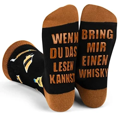 Abbildung von Lavley Wenn Du Das Lesen Kannst Bring Mir Lustig Socken für Frauen Und Männer (Bier, Sekt, Kaffee Kuchen) (Whiskey)