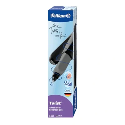 Abbildung von Pelikan 946962 Tintenroller Twist in Faltschachtel, universell für Rechts und Linkshänder, schwarz